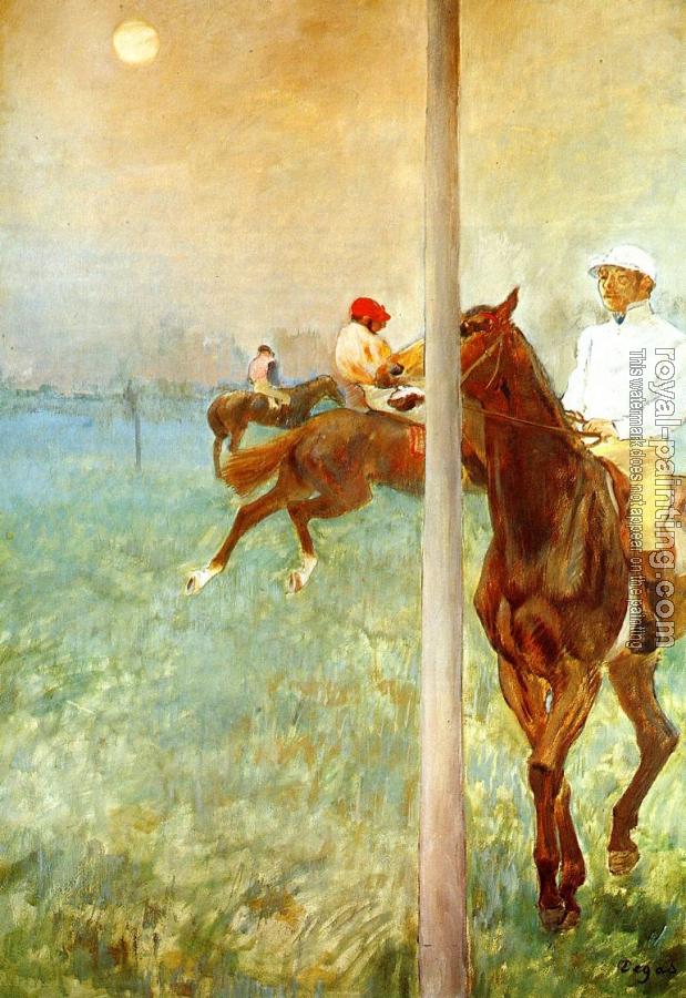 Edgar Degas : Jockeys before the Start with Flagpoll
